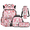 Axolotl Print, variant on XYZCANDO Shark Splash Attack Kids Backpack Set 4 Pcs Set with Bookbag Lunch Box Stationery Organizer Cup Protector Compatible with Outdoor Travel
