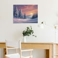 thumbnail image 5 of Fenyluxe Modern Canvas Art Print snowy Landscape Trees Sunset Ready To Hang Home Decor Wall Decorations 16x12in, 5 of 6
