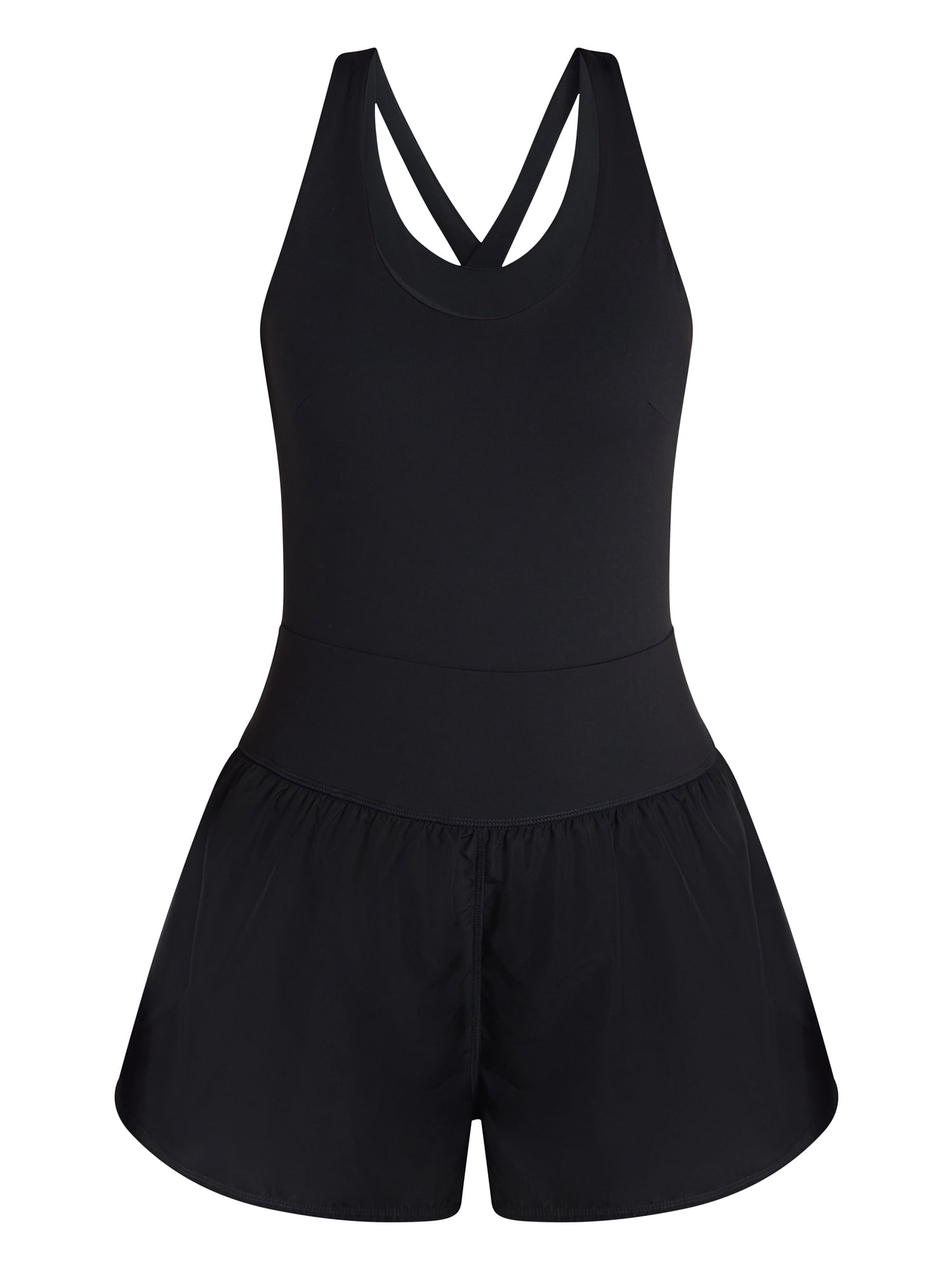 Avia Women's Cross Back Active Buttersoft Romper, Sizes XS-4X