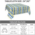 thumbnail image 2 of Square Tablecloth 52 x 52 Inch, Blue Yellow Provence Style Stripe Tablecloth Square Water Resistant Tablecloth Fabric Table Cloth for Dining, Parties, Camping, 2 of 8