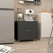Marcree Modern Durable Metal Printer Stand with Storage, Small Rolling Workstation for Home Office