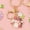 Under Cherry Blossom Tree, variant on Rabbit Keychain Cartoon Keyring with Cherry Blossom Decoration Flower and Leaf Design Trendy Alloy Oil Dropping Key