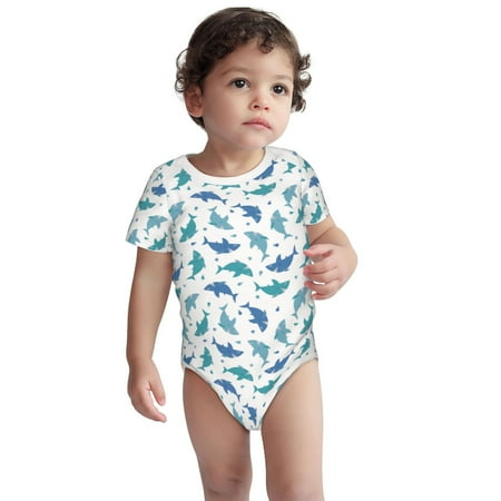 

Haiem Party Shark Cute Printed Unisex-Baby Short Sleeve Onesies Bodysuits Unisex Babies Snap-Up Rompers-2 Years
