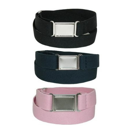8 Kids Accessories Belts - Kid's Elastic Stretch Belt with Magnetic Buckle (Pack of 3 Colors), Size: one size