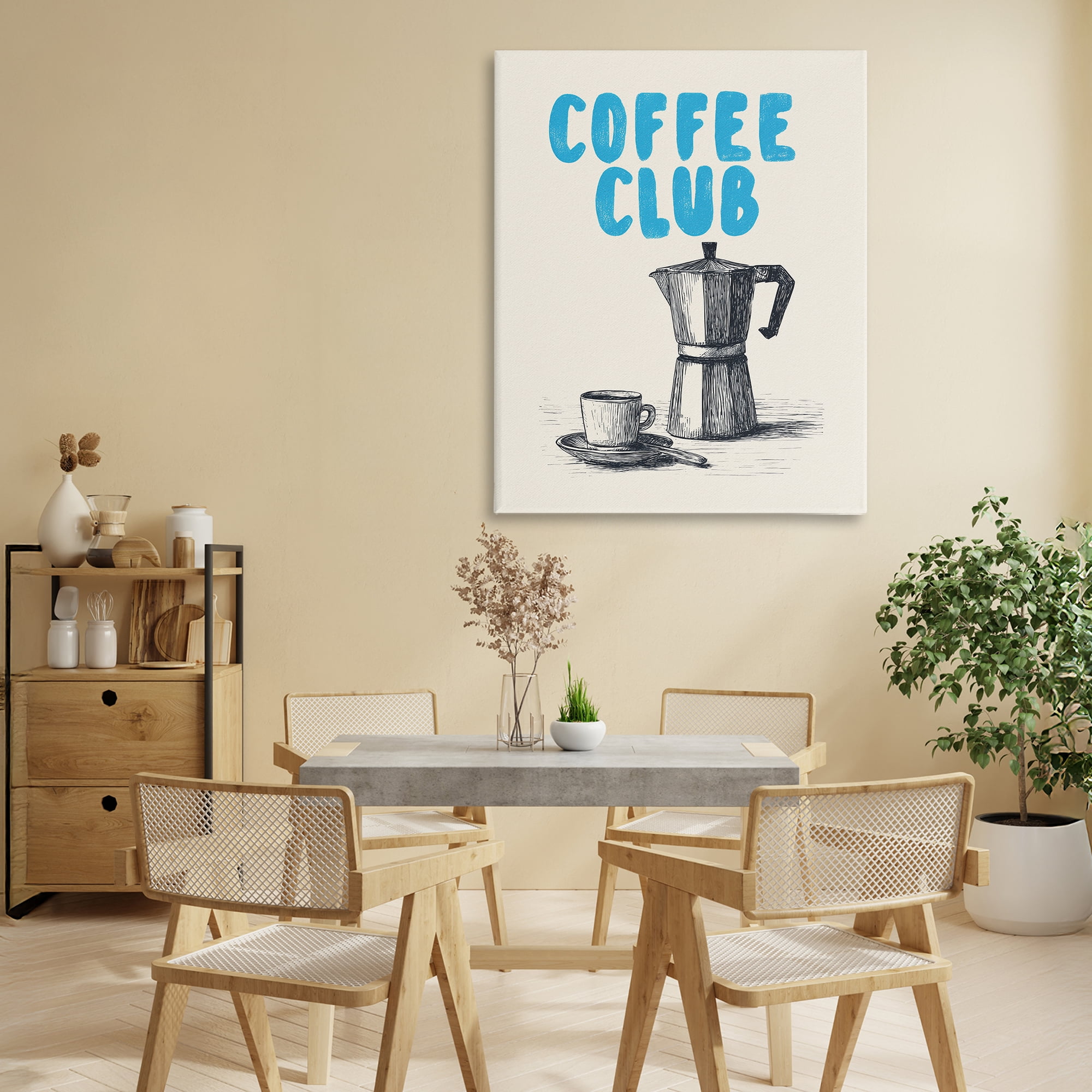 Stupell Industries Coffee Club Retro Drawing Canvas Wall Art, design by Andreas Magnusson