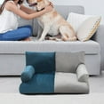 thumbnail image 4 of Sofá cama para perros con respaldo alto, nido doble, color a juego, moderno y elegante. gris cian, 4 of 9