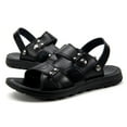 thumbnail image 4 of Leozcaa Men's Leather Fashion Sandals Open Toe Slingback Slip-On Beach Sandals Non-Slip Slide Sandals, 4 of 6