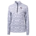 thumbnail image 2 of Women's Cutter & Buck Charcoal Clemson Tigers Traverse Camo Print Stretch Quarter-Zip Pullover Top, 2 of 3