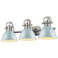 thumbnail image 1 of Beaumont Lane 3 Light Steel Vanity Light in Pewter and Seafoam, 1 of 3