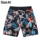 thumbnail image 2 of Pantalones de playa de verano para niños, pantalones de playa con estampado de hojas, pantalones de surf elásticos en los cuatro lados, pantalones cortos casuales (negro), 2 of 6