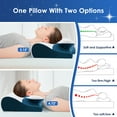 thumbnail image 6 of Ergonomic Cervical Memory Foam Pillow for Neck Pain Relief, Orthopedic Contour Pillow with Breathable Cover, for Side, Back, and Stomach Sleepers, Queen Size 23.6"x14.2"x4.7", Blue, 6 of 9