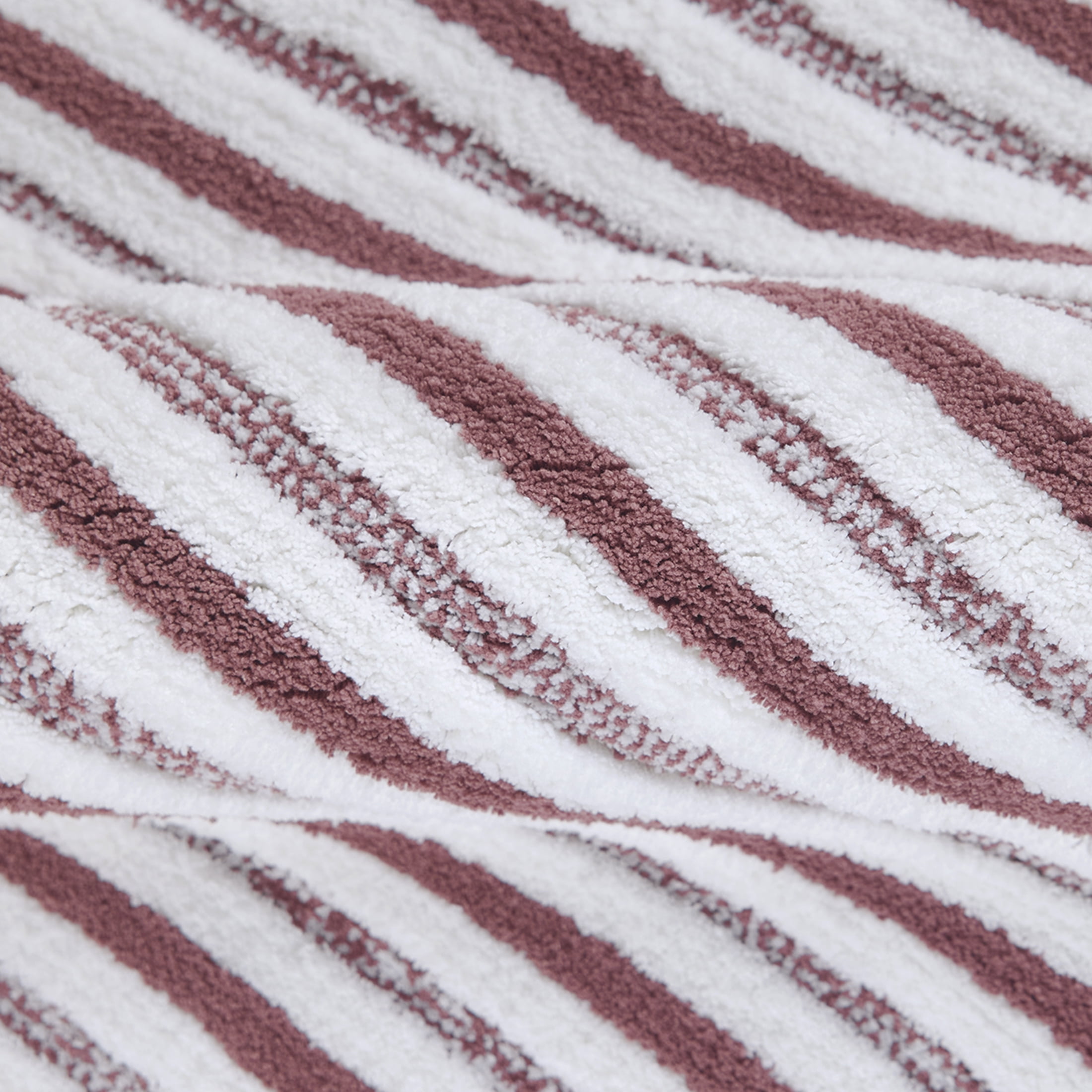 Better Homes & Gardens Signature Soft Tufted Stripe Bath Rug, Violet Gem & White, 20" x 34"