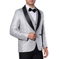 thumbnail image 4 of INSPIRE CHIC Blazers para Hombre con Solapa Metálica y Un Botón, Estilo de Fiesta, Brillantes, Color Plateado, 4 of 4