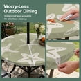 thumbnail image 5 of Round Outdoor Tablecloth with Umbrella Hole and Zipper, Sage Green Starfish Coastal Tablecloth with Elastic Waterproof, Nautical Summer Ocean Abstract Art Patio Table Covers for 36" - 44" Tables, 5 of 9