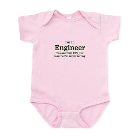 

CafePress - I m An Engineer To Save Time Let s Just Body Suit - Baby Light Bodysuit Size Newborn - 24 Months
