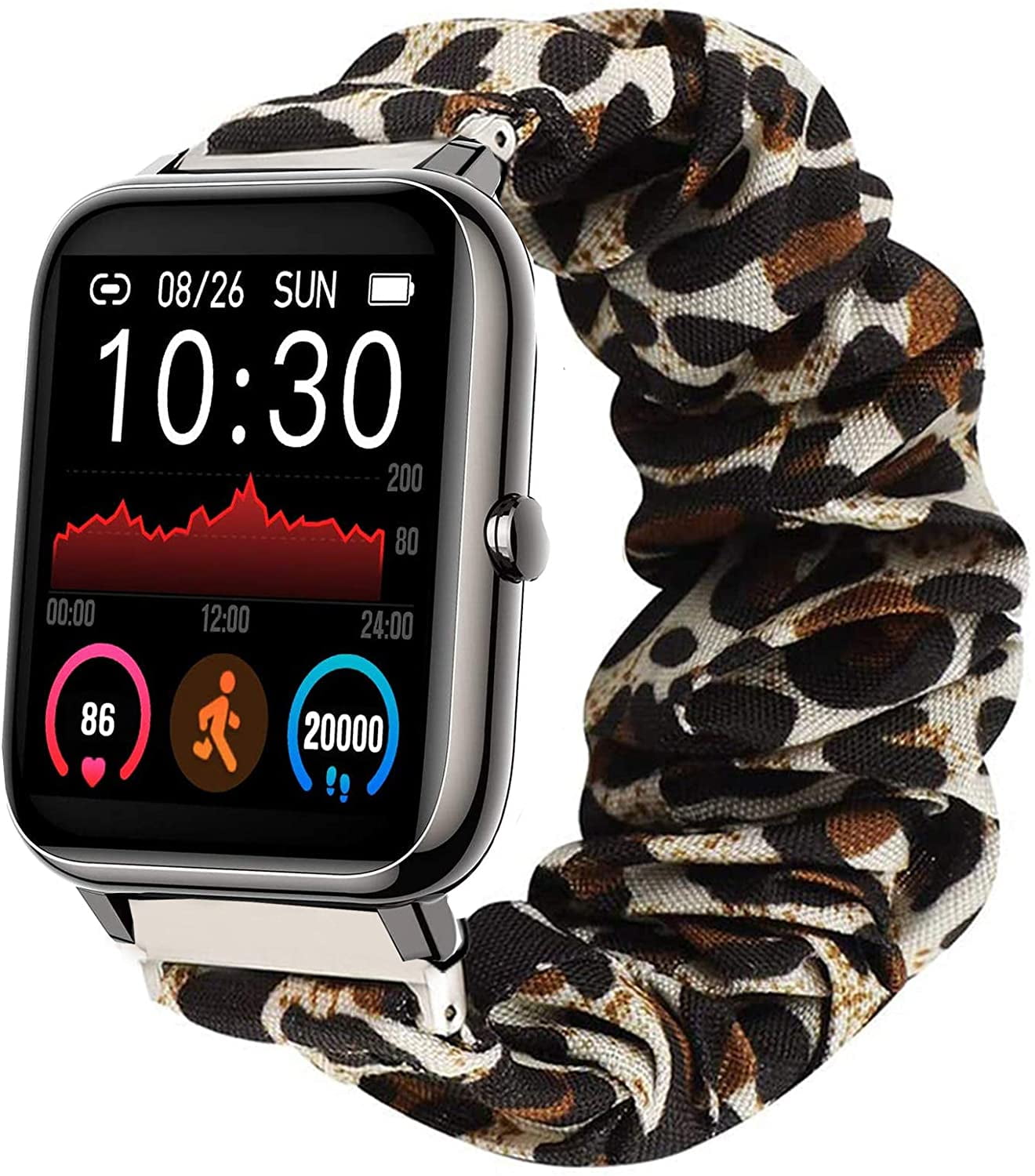 Compatible for Popglory P22 Band, Fabric Elastic Scrunchie Elastic Women  Cute Replacement Straps Compatible for Popglory P22 / Donerton Smartwatch /  iTouch Air 3 / IOWODO R3Pro Smartwatch | Walmart Canada