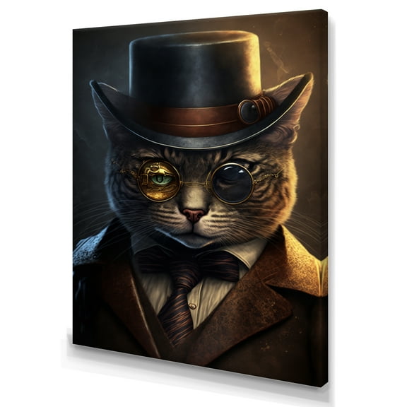 Designart Mafia Cat II Canvas Wall Art