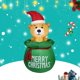 thumbnail image 1 of Bolsa de regalo navideña inflable para exteriores de 4,9 pies con forma de cachorro CHAO decoración de patio inflable con luces LED, 1 of 5