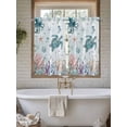thumbnail image 4 of Teal Turtle Coastal 2 Panel Kitchen Curtains for Windows, Octopus Coral Summer Beach Starfish Bathroom Privacy Curtain, Home Décor Window Treatment for Bedroom/Living Room 55"x45", 4 of 6