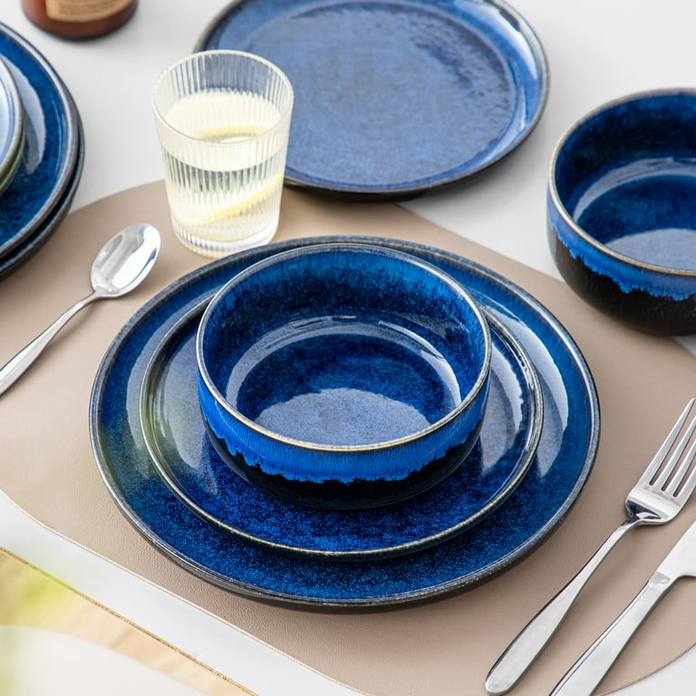 Vancasso 12-Piece Stoneware Dinnerware Set, Blue photo 4