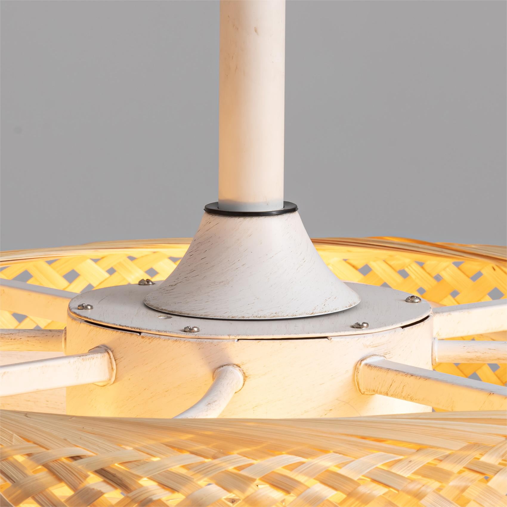 HOOMEDELIER 20" Boho Ceiling Fan with Light , Fandelier Ceiling Fan and Remote, Bladeless Caged Fan for Bedroom Living room