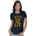 thumbnail image 4 of Hanukkah Menorah Let's Get Lit Womens Slim Fit Graphic Tee Brisco Brands L, 4 of 5