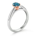 thumbnail image 3 of Gem Stone King 10K 2 Tone Gold London Blue Topaz Ring for Women (0.60 Cttw, Gemstone November Birthstone, Oval 6X4MM, Available in Size 5, 6, 7, 8, 9), 3 of 4