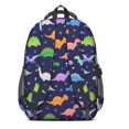 thumbnail image 3 of DarkBlue Dinosaurs with Shapes Pattern Cute School Backpack Bag with Padded Back and Adjustable Shoulder Straps 16.9 X 12.6 X 5.9 Inches, 3 of 5