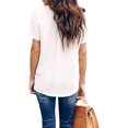 thumbnail image 2 of Camisa de mujer Jumpingount Con Cuello en V Gasa Manga Corta Blanco XXL, 2 of 5