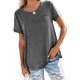 thumbnail image 1 of Pntutb Moda Mujer Camiseta de manga corta suelta Cuello redondo Color sólido tops Pntutb Pntutb-3979, 1 of 3