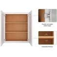 thumbnail image 6 of Plywood 30" H Shaker Double Door Kitchen Wall Cabinet in Crisp White (24"/30"/36" Widths), 6 of 8