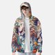 thumbnail image 2 of Balery Vibrant Leopard In Flowers Sudadera ligera de manga larga con capucha y protección solar UPF 50+ para hombre y mujer, ideal para pesca y running-3X-Large, 2 of 7