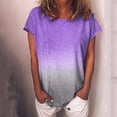 thumbnail image 4 of SHEOWO T-Shirts for Women Casual Round Neck Gradient Ramp Womens Summer Tops Short Sleeve Loose Blouse for Daily Wear, 4 of 4