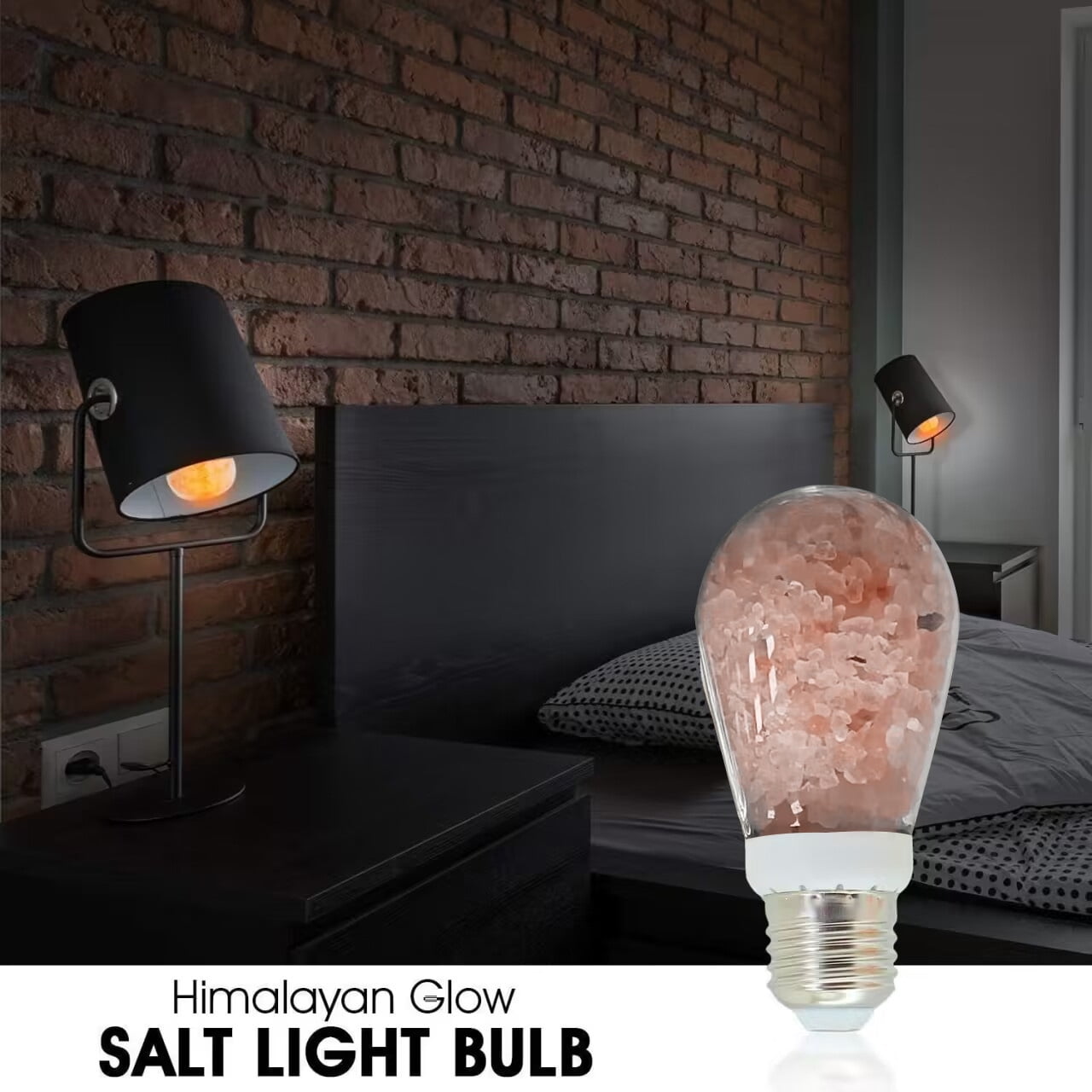 Luminous salt lamp LED bulb, 60 watt equivalent, Himalayan warm amber glow, 6Pcs, ideal for home decoration