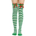 thumbnail image 1 of Xiao Hua 2 pares de calcetines por encima de la rodilla, hasta la rodilla, para mujer, para cosplay, uso diario, color verde, 1 of 2