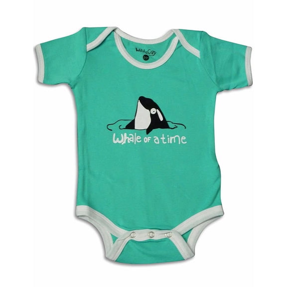 Wild and Cozy - Whale of a Time Onesie for Baby Boys' 27744-3-6Months (turquoise)