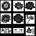 thumbnail image 2 of 10PCS Flower Stencils for Painting, Large Reusable Floral Stencils, Sunflower Rose Daisy Templates for Wood Fence, Wall Art, Furniture DIY - PET Plastic Craft Stencils for Home Decor, 2 of 6