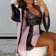 thumbnail image 6 of Puntoco Plus Size Nightdress Clearance,Embroidered Lace Hollow Out Cross Backless Babydoll Nightdress Pajamas Bath Robe Black M(M), 6 of 9