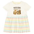 thumbnail image 3 of Inktastic Wild One Happy 1st Birthday Woodland Animals Girls Baby Dress, 3 of 5
