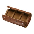 thumbnail image 1 of Estuche de viaje para reloj de cuero Caja para un solo reloj para hombres y mujeres, 3 ranuras, marrón, 1 of 6
