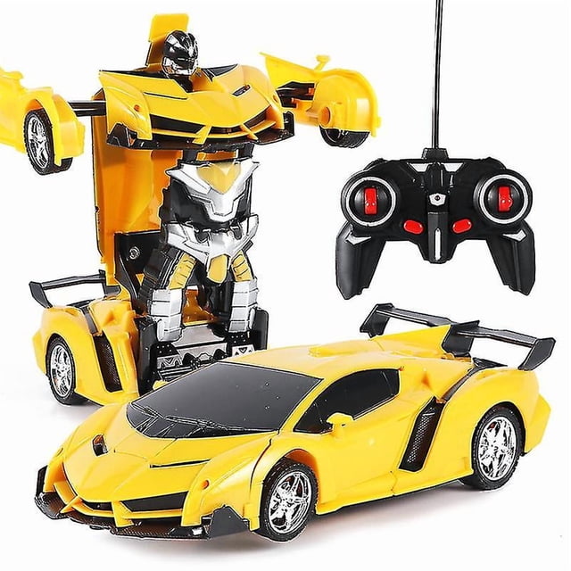 Coche robot de juguete que se transforma con control remoto a escala 1:18