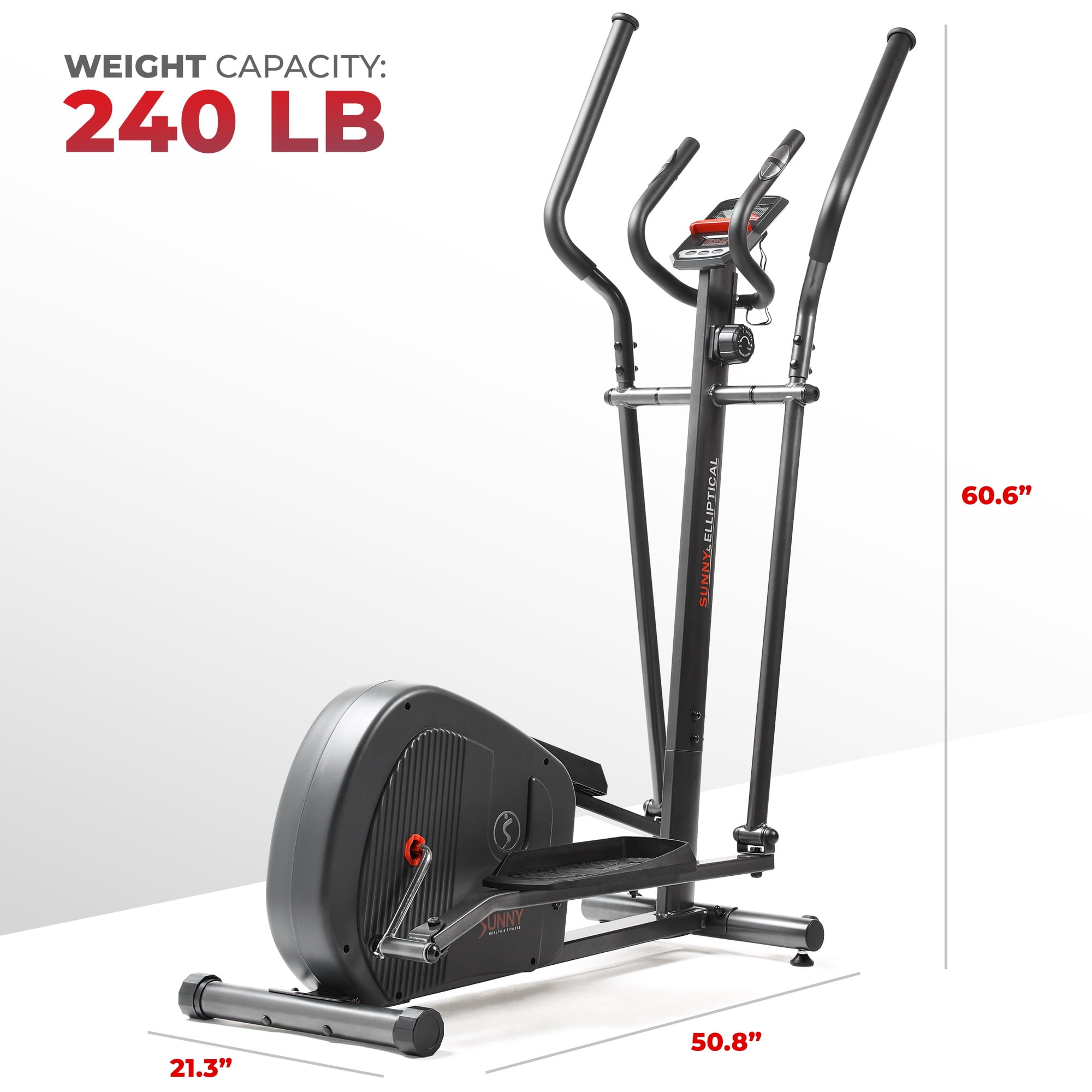 Sunny Health & Fitness Indoor Cardio Elliptical, Endurance Series Smart w Smart Bluetooth & FREE SunnyFit® App – SF-E321003
