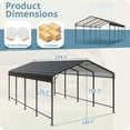 thumbnail image 5 of Polar Aurora 12ft x 20ft x 8.5ft Metal Carport with Enhanced Base,Portable Car Tent for Outdoor, 5 of 8