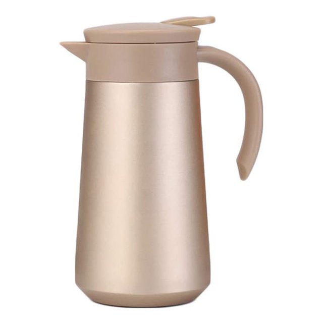 Carafe Thermique en Acier Inoxydable avec Couvercle, Contenant Isotherme à Double Paroi de 800 ml pour Boissons Chaudes Ou Froides, Distributeur avec Rétention de Chaleur de 12 Heures, pour Thé, Eau et Café