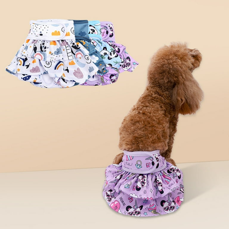 CSCHome Washable Female Dog Diapers Reusable Dog Menstrual Diaper Covers Female Dog Diapers for Estrus Dog Diaper Dresses Walmart