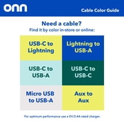 onn 6ft 3.5mm Aux to Aux Braided Audio Cable, Black