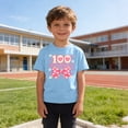 thumbnail image 4 of Boys 100 Days of School T-Shirt 100% Cotton Blue, Kids 100th Day Celebration Shirt Soft Short Sleeve Crew Neck Tee,Size 3 T, 4 of 9