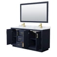 thumbnail image 3 of Wyndham Collection Miranda 66" Wood & Metal Double Bathroom Vanity in Blue/Gold, 3 of 7