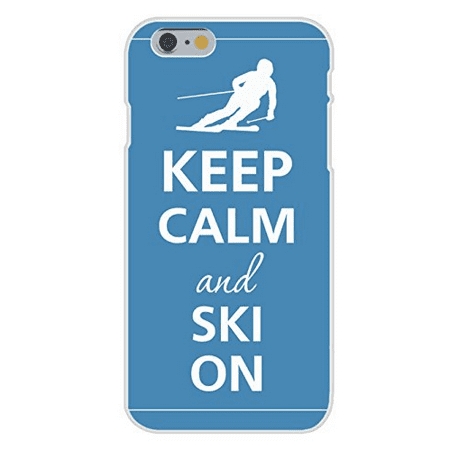 Apple iPhone 6 Custom Case White Plastic Snap On - Keep Calm and Ski On Downhill Skier