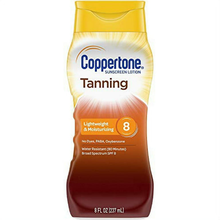 Coppertone Tanning Sunscreen Lotion Broad Spectrum SPF 8 (8